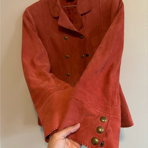 Y2K Vintage Whimsy Romantic Fairy Women's Suede Rust Leather Jacket Small Medium - Picture 9 of 15